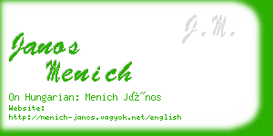 janos menich business card